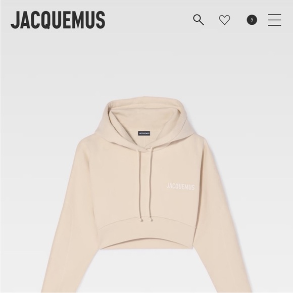 Jacquemus Tops - Jacquemus Beige Cropped Hoodie